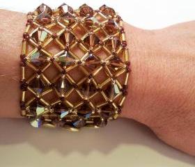 Crystal Diamond Bracelet, Beading Tutorial in PDF