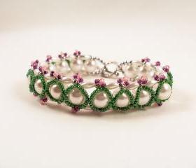 Peeking Pearls Bracelet, Beading Tutorial in PDF