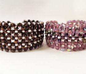 Tiny Crosses Cuff Bracelet, Beading Tutorial in PDF