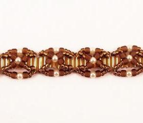 Lushes Pearl Drop Bracelet Pattern, Beading Tutorial in PDF