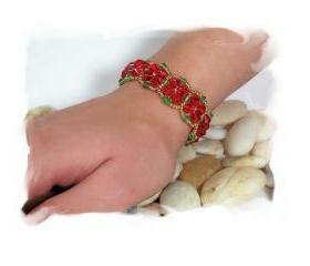 Flower Bracelet Pattern, Beading Tutorial in PDF