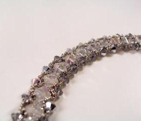 Bicone Crystal Bracelet Pattern, Beading Tutorial in PDF