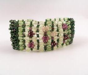 Blooming Flowers Bracelet Pattern, Beading Tutorial in PDF
