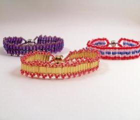 Ladder Stitch Bracelet Patterns, Beading Tutorial in PDF