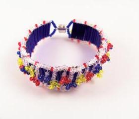 Tiny Flowers Bracelet Pattern, Beading Tutorial in PDF