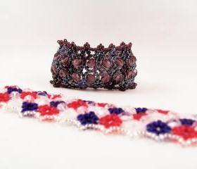 Tiny Diamond Bracelet Pattern, Beading Tutorial in PDF