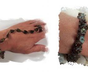Vintage Flower Blossoms Bracelet/Ring, Beading Tutorial in PDF