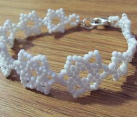 Snowflake Bracelet Pattern, Beading Tutorial in PDF