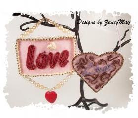 Signs of the Season 'Love' Ornaments, Beading Tutorial in PDF