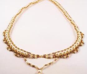 Pearl Necklace Pattern, Beading Tutorial in PDF