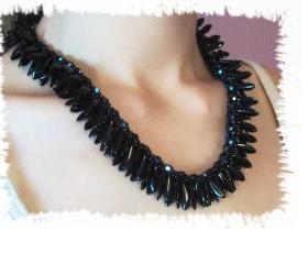 Dark Shards Necklace, Beading Tutorial in PDF