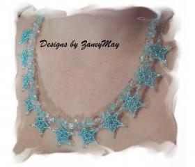Stars and Chips Necklace Pattern, Beading Tutorial in PDF
