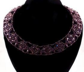 Fire Polished Cluster Collar Necklace Pattern, Beading Tutorial in PDF