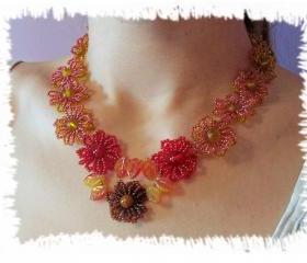 Fall Fantasy Necklace, Beading Tutroial in PDF