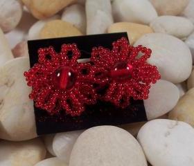 Flower Burst Earrings, Beading Tutorial in PDF