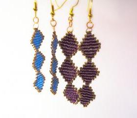 Stained Glass Earring Pattern, Beading Tutorial in PDF