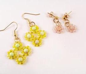 Daisy Earring Patterns, Beading Tutorial in PDF