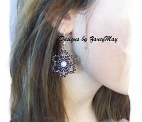 Once in a Blue Moon Earrings, Beading Tutorial in PDF