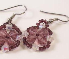 Flower Earring Pattern, Beading Tutorial in PDF