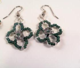 Four Leaf Clover Earring Pattern, Beading Tutorial in PDF