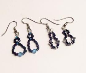 Dew Drop & Crystal Drop Earring Patterns, Beading Tutorial in PDF