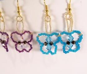 Butterfly Earring Pattern, Beading Tutorial in PDF
