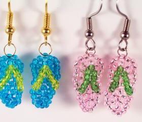 Flip Flop Earring Pattern, Beading Tutorial in PDF