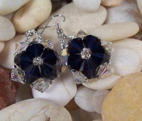 Crystal Flower Earrings, Beading Tutorial in PDF