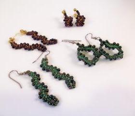 Wave Earrings Pattern, Beading Tutorial in PDF