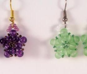 Lil Bundle of Flowers Earring Pattern, Beading Tutorial in PDF