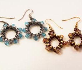 Harvest & Sun Flower Earrings, Beading Tutorial in PDF