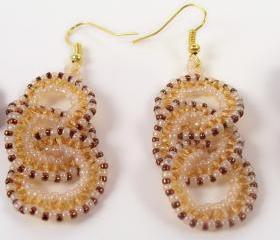 Circle and Ruffle Earring Pattern, Beading Tutorial in PDF