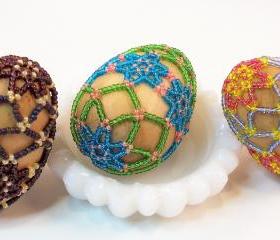 Beaded Easter Egg Pattern, Beading Tutorial in PDF