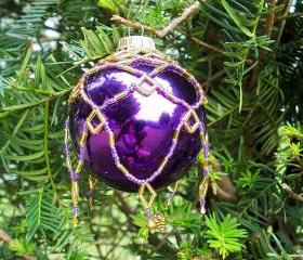 Diamond Christmas Ornament Cover, Beading Tutorial in PDF