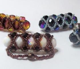 Fire-Polish Pin & Barrette Pattern, Beading Tutorial in PDF