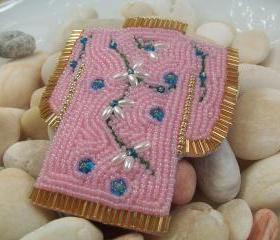 Kimono Dress Necklace or Pin Pattern, Beading Tutroial in PDF