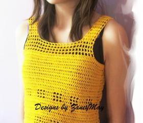 Easy Summer Tank Top, Crochet Pattern in PDF