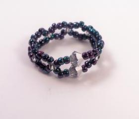 Crystal Drop Ring Pattern, Beading Tutorial in PDF