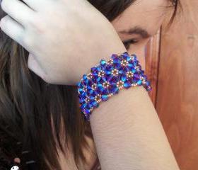 Crystal Burst Bracelet Pattern in PDF